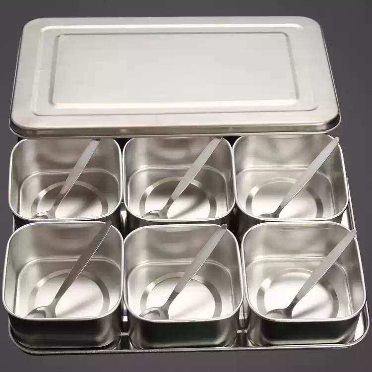 食品级不锈钢日式味盒套装调味罐
