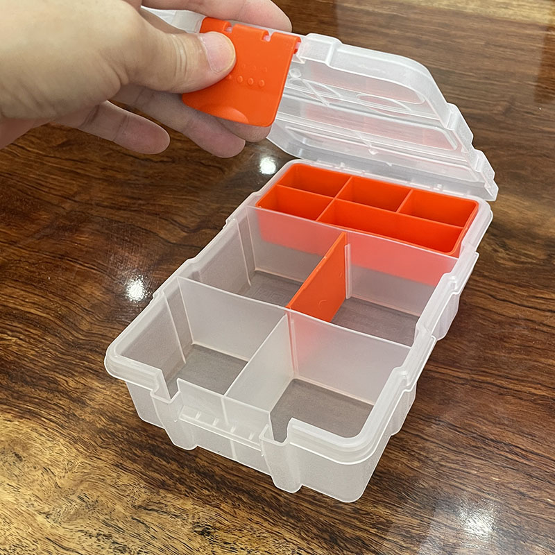 多格零件盒半透明磨砂塑料电子器件格子收纳盒子小螺丝分格配件盒