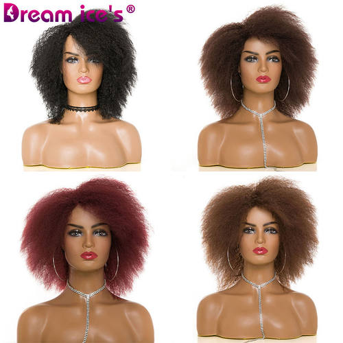 厂家欧美非洲假发化纤头套Afro curly hair wigs