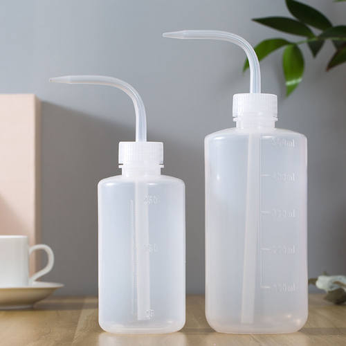 多肉浇水弯嘴壶500ml 加厚挤压式塑料浇水壶 清洗 带刻度施