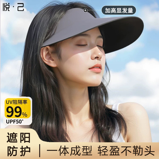 无痕一体防晒帽女夏季新款大帽檐空顶帽子遮阳可折叠太阳帽男女