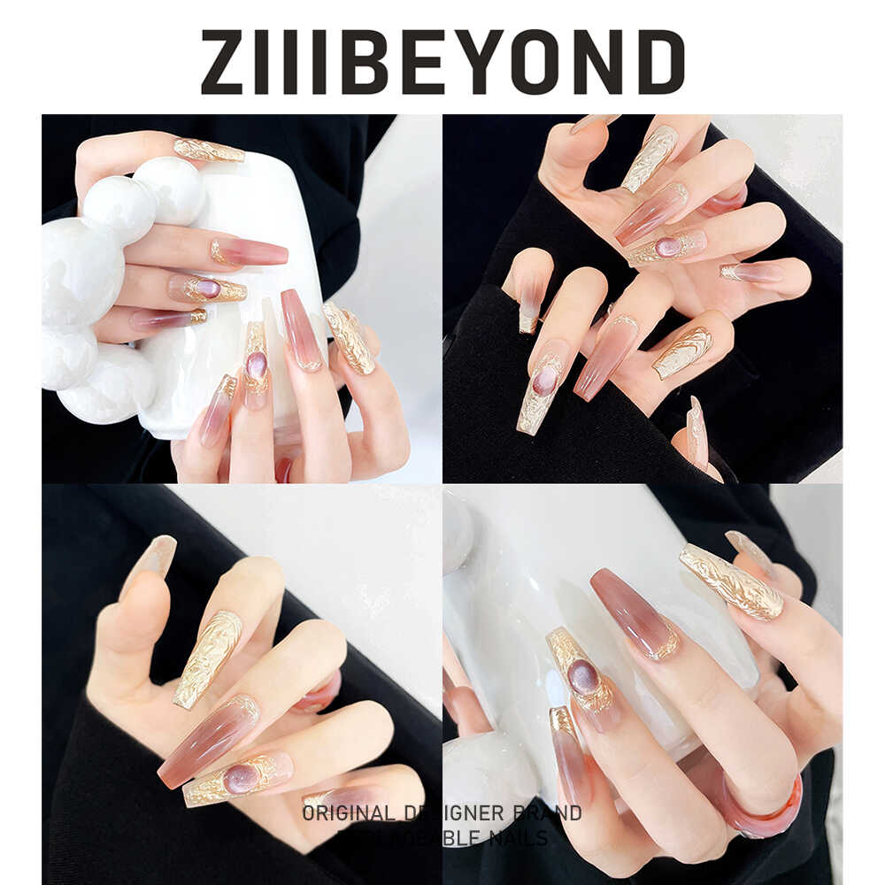 镶嵌长梯纯手工粉色钻石穿戴甲