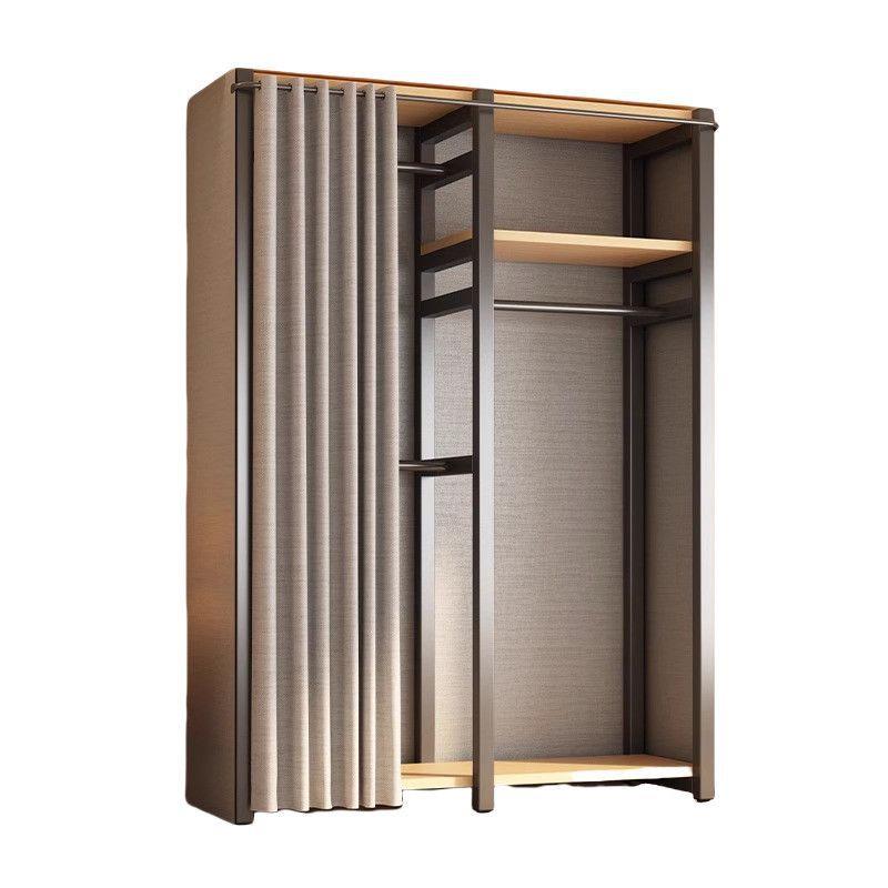 开放式全钢架衣柜家居卧室出租屋简易组装金属衣柜框架立式挂衣柜