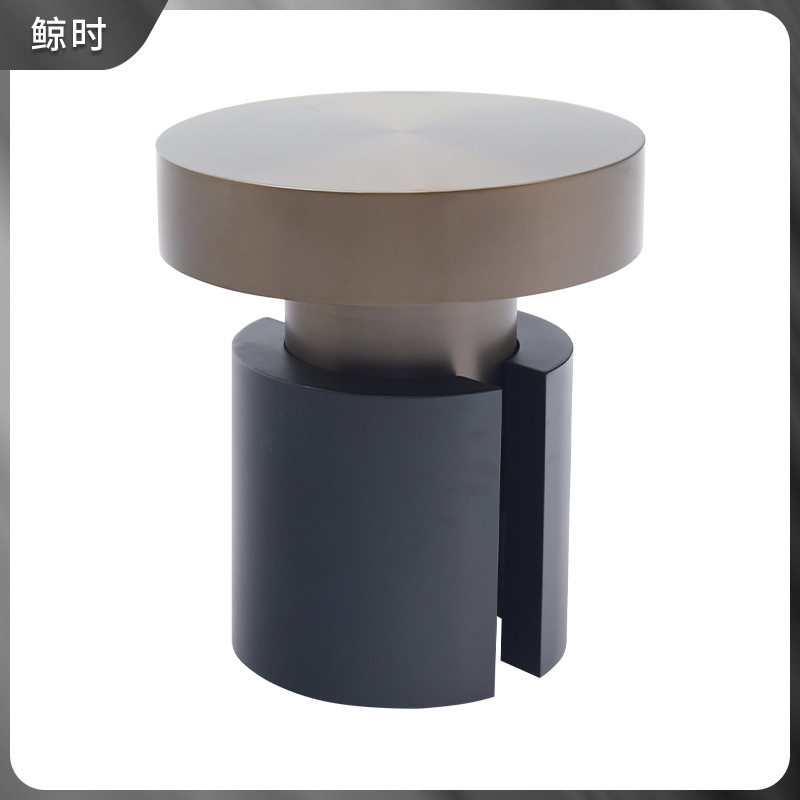 简约轻奢不锈钢圆形角几小户型沙发边几酒店民宿圆形茶几沙发边几
