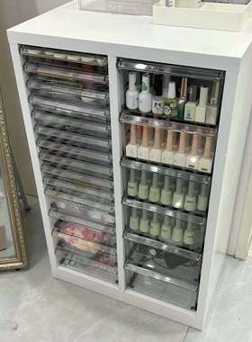 美甲收纳柜a4文件柜卧室抽屉式钢笔铅笔储物柜平底多层美甲柜