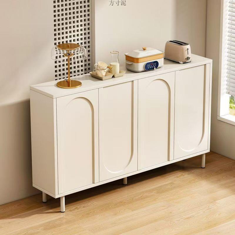 轻奢奶油风餐边柜靠墙一体储物柜客厅茶水柜边柜家用工厂一件