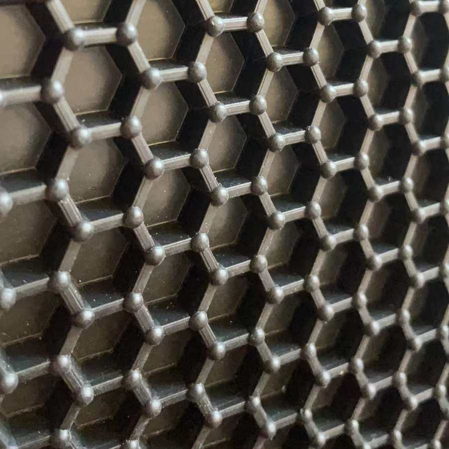 生产PVC脚垫耐磨六角尖角蜂窝脚垫汽车pvc钉底可裁剪出口