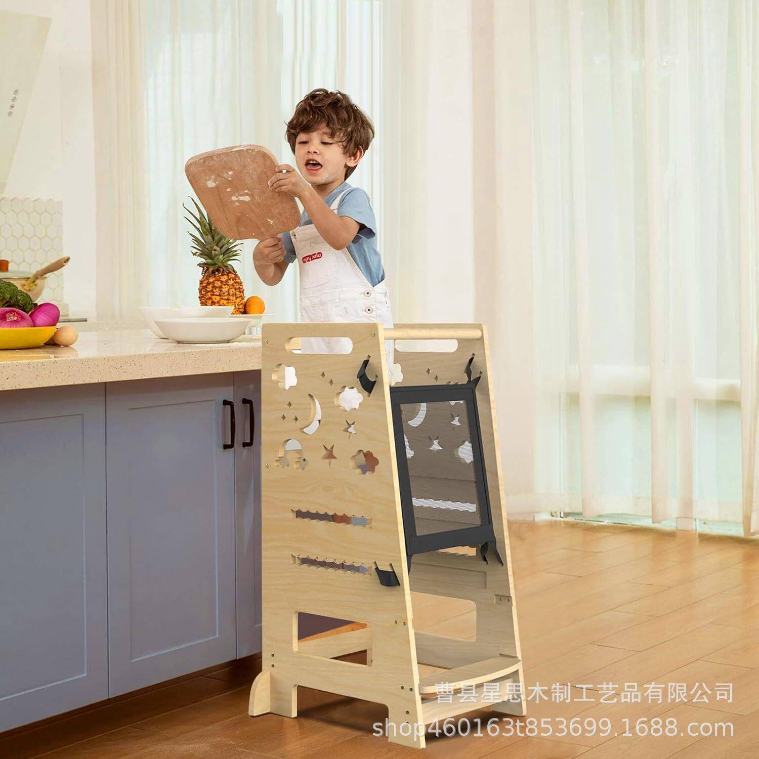 学习塔儿童增高洗漱台阶脚踩凳宝宝洗手梯子实木厨房台阶凳帮