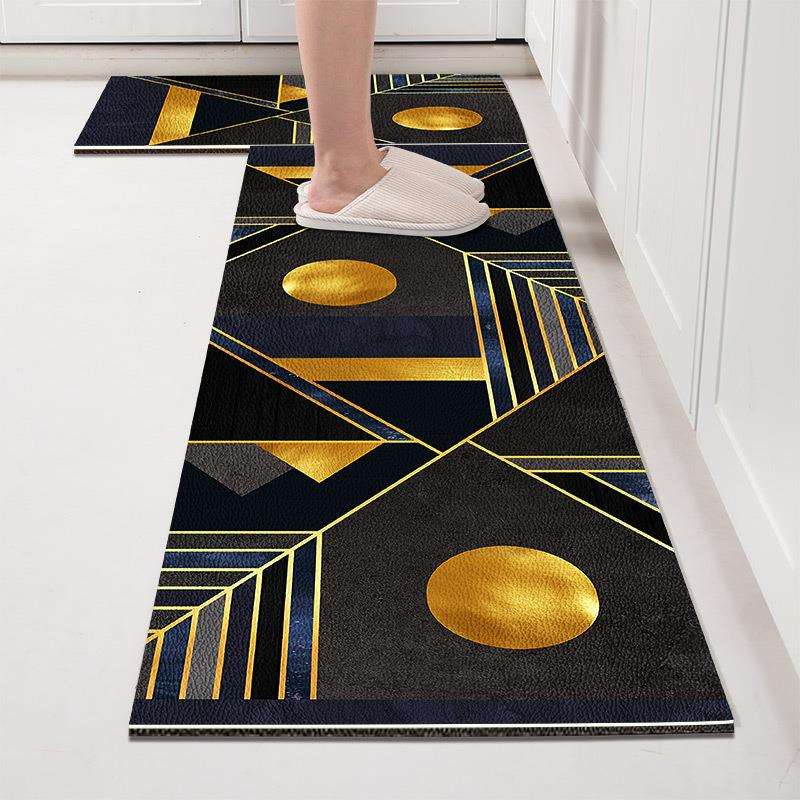 轻奢厨房地垫防滑防油家用可擦免洗pvc皮革防水长条垫子耐脏地毯