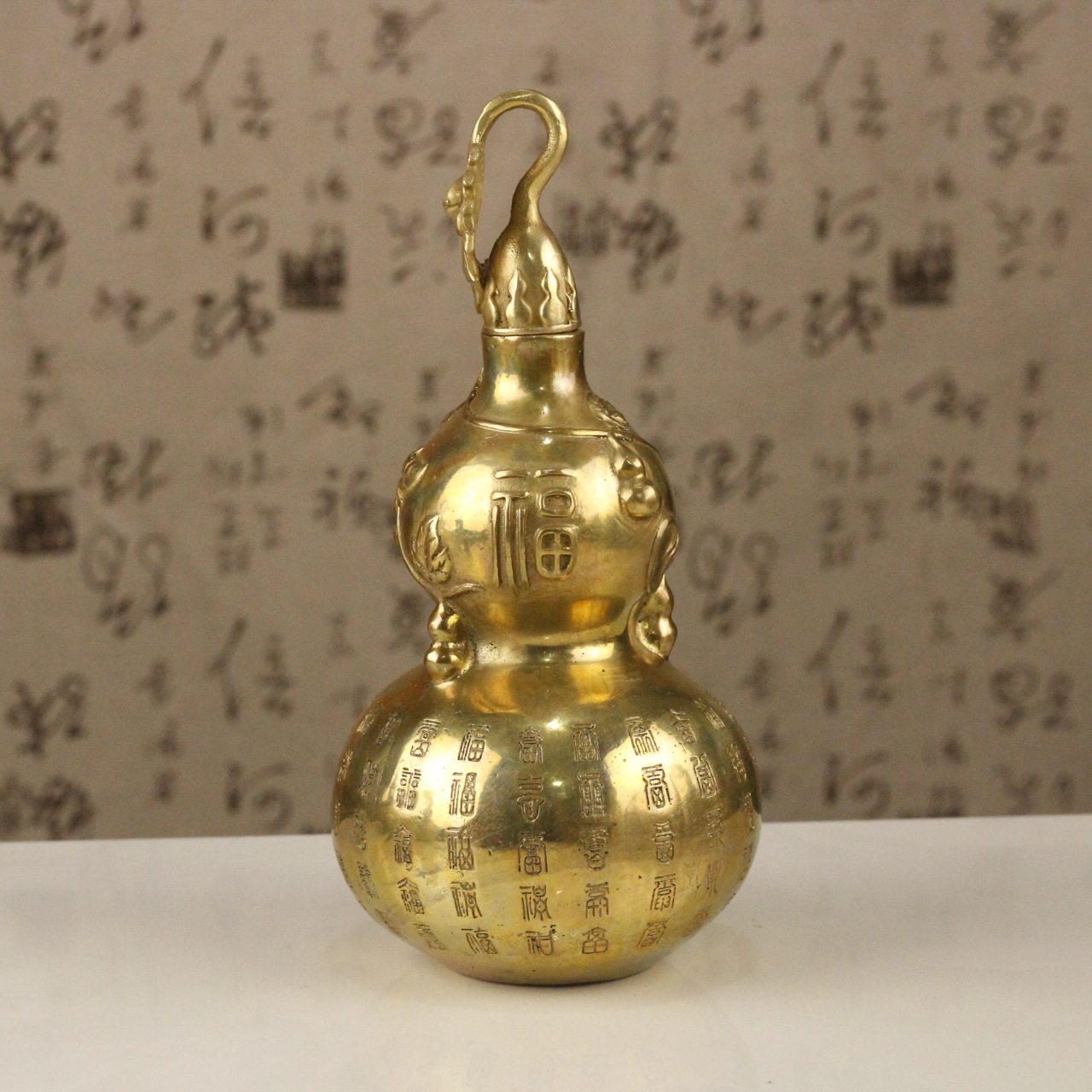 铜葫芦摆件铜福字葫芦万福金属工艺品揭盖葫芦