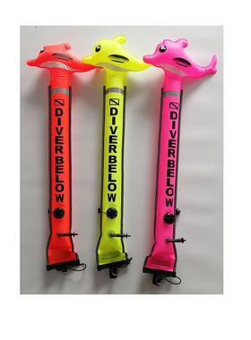 1.5M卡通头潜水象拔SMB浮标浮棒技潜深潜装备充气像拔两用SMB