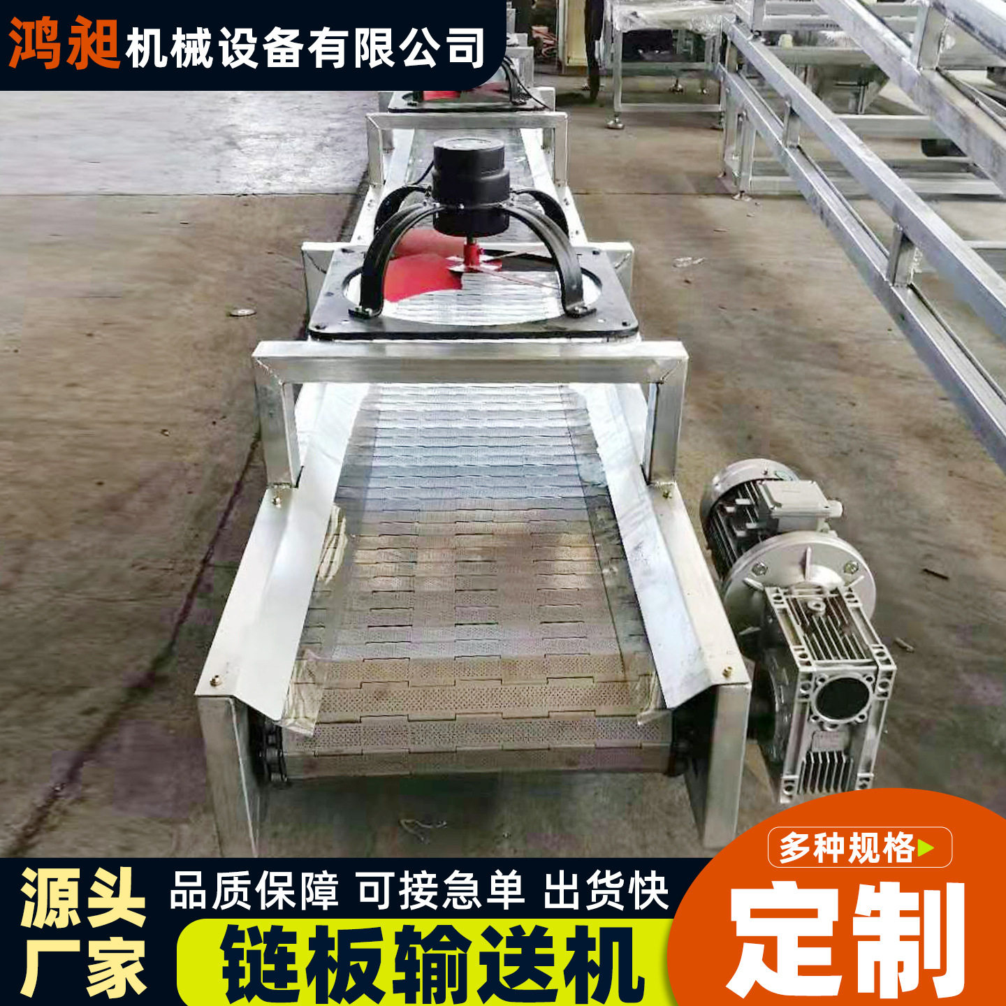 不锈钢链板输送机水果蔬菜烘干板链式流水线耐高温304链板传送机