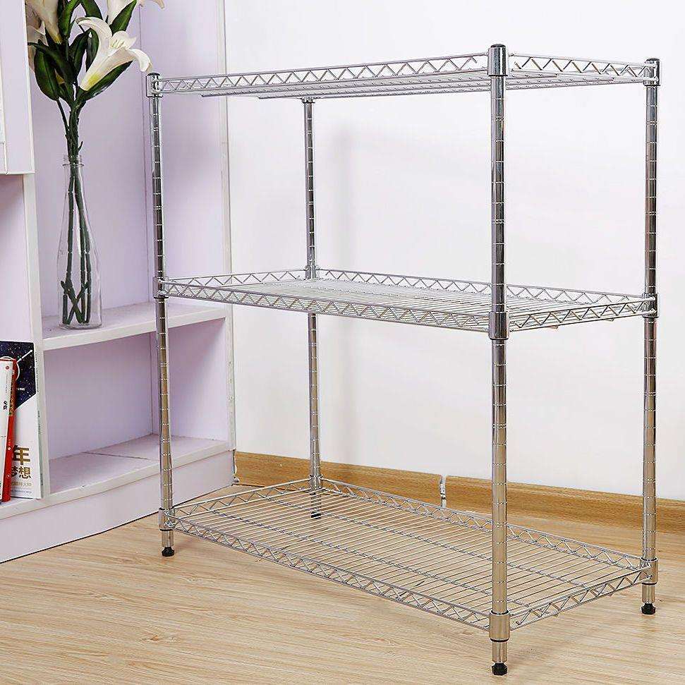 不锈钢仓库移动货架置物架网格防静电物料架多层架镀铬带轮铁架子