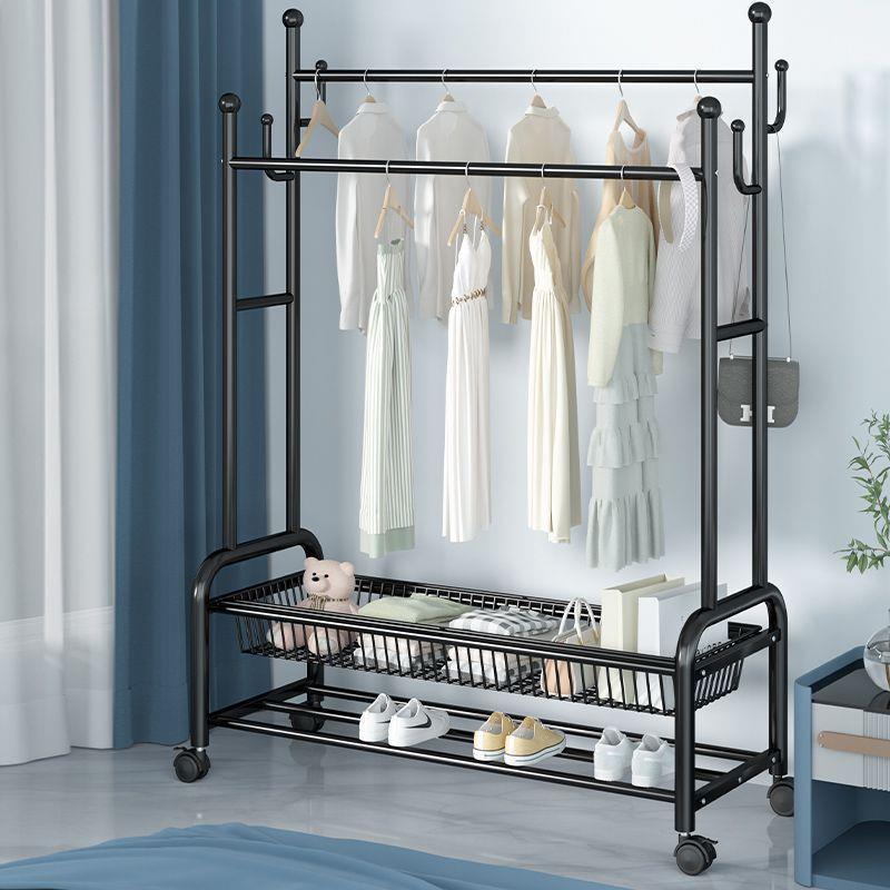 落地挂衣架加厚挂衣服架子卧室家用晾衣架简易衣帽架室内阳台架子