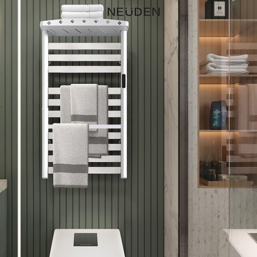 纽登智能电热毛巾架干式纤维合金加热铝制卫生间浴室置物挂架家用