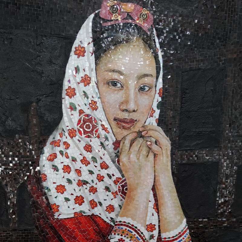 人像马赛克画优化装饰画客厅浴室装饰画别墅墙壁马赛克人像装饰画图片