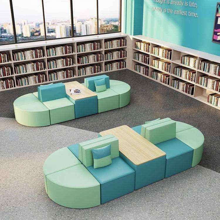 售楼中心幼儿园接待休息区现代公司创意商务休闲办公双面沙发组合