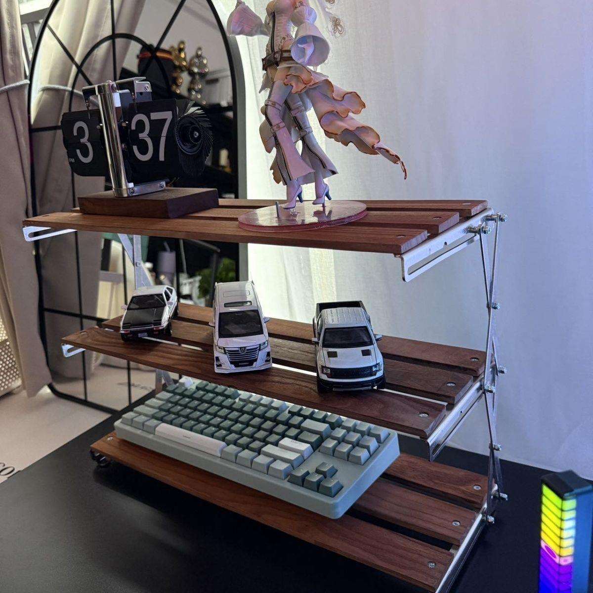 新款可调节多层折叠桌面置物架台面收纳架金属办公室桌面置物架