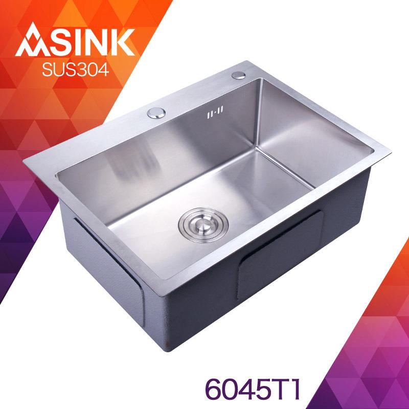 304不锈钢水槽加厚边小圆角手工盆6045T1广东货直销