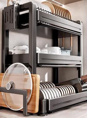 厨房碗架沥水架家用台面放碗盘碗筷碗碟多功能收纳架盒碗柜置物架