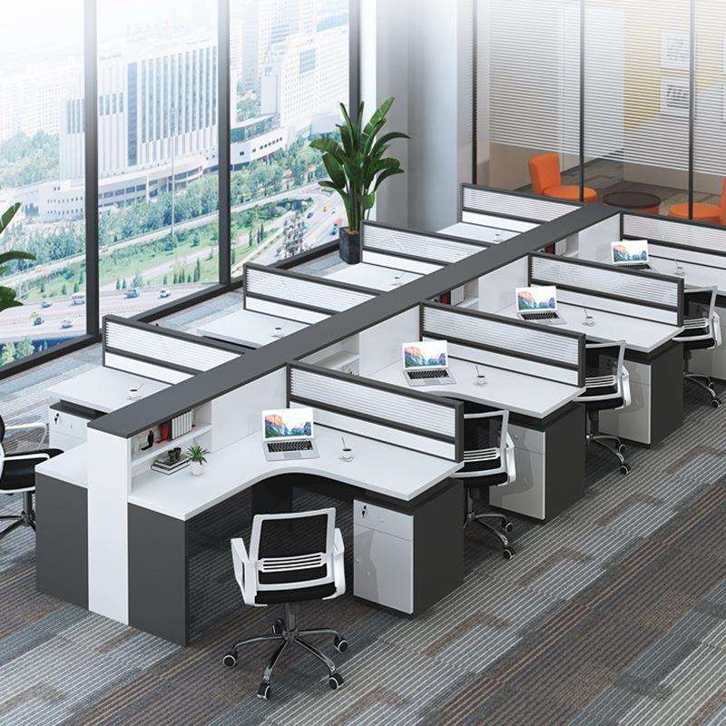 财务办公桌8/6人位职员办公桌椅组合简约现代屏风卡座办公室桌子