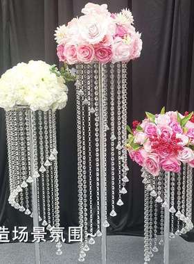 欧式路引水晶婚礼婚庆场地场景布置道具活动结婚精美装饰水晶管