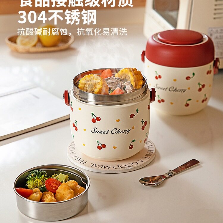 不锈钢保温饭盒大容量便当盒上班族焖烧杯学生保温桶日用餐厨饮具