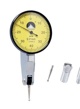 FUJISAN杠杆百分表0-0.8mm千分表0-0.2mm小校表防震指示表磁性座