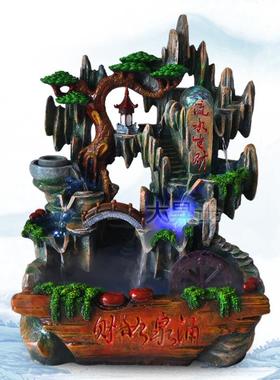 时来运转水景喷泉流水工艺品风水摆件实用创意摆设品