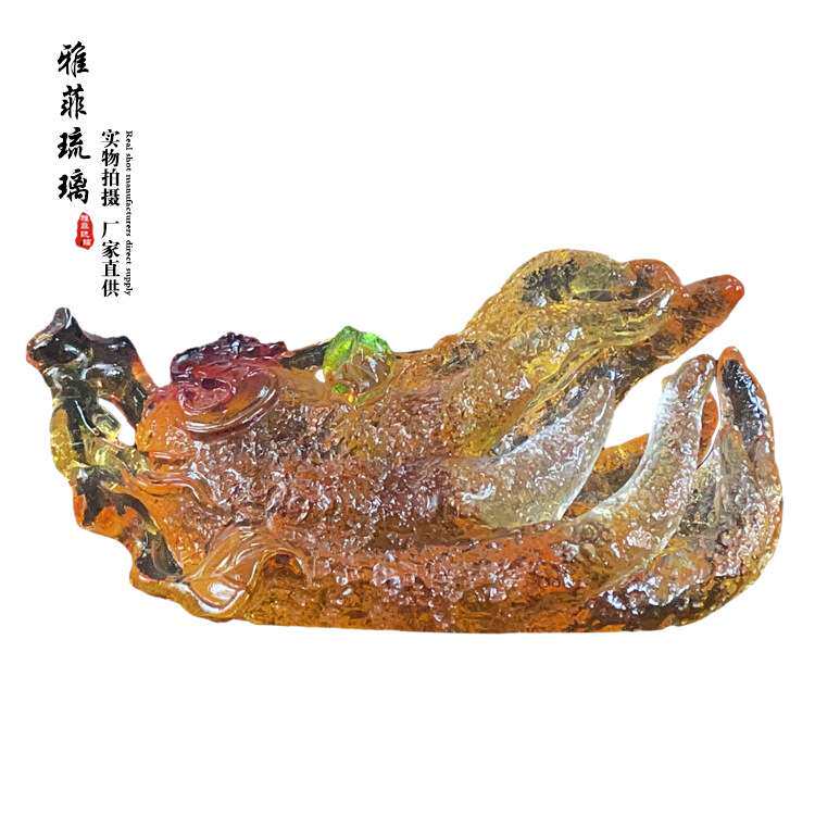 琉璃摆件中式佛手人参装饰品客厅玄关办公居家乔迁之喜工艺品高档
