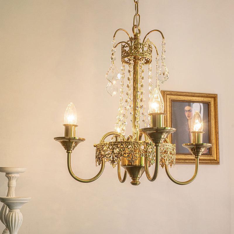 Choice法式浪漫公主风卧室蜡烛吊灯创意轻奢美式复古客厅水晶吊灯