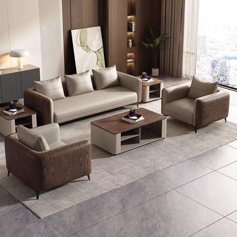 办公室沙发商务接待贵宾真皮沙发办公沙发休息区接待会客沙发