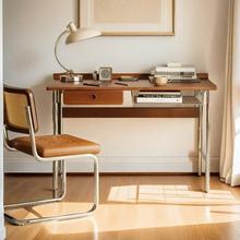 实木书桌复古小户型轻奢家用书房工作台简约日式电脑桌办公学习桌