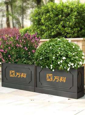 户外铁艺花箱花槽室外市政商业街售楼部外摆组合花箱绿化公园花坛