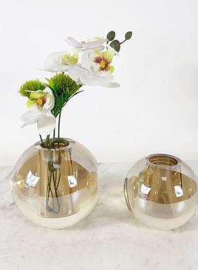 轻奢烟灰色花瓶样板间客厅桌面花插摆件玄关花器家居现代软装饰品