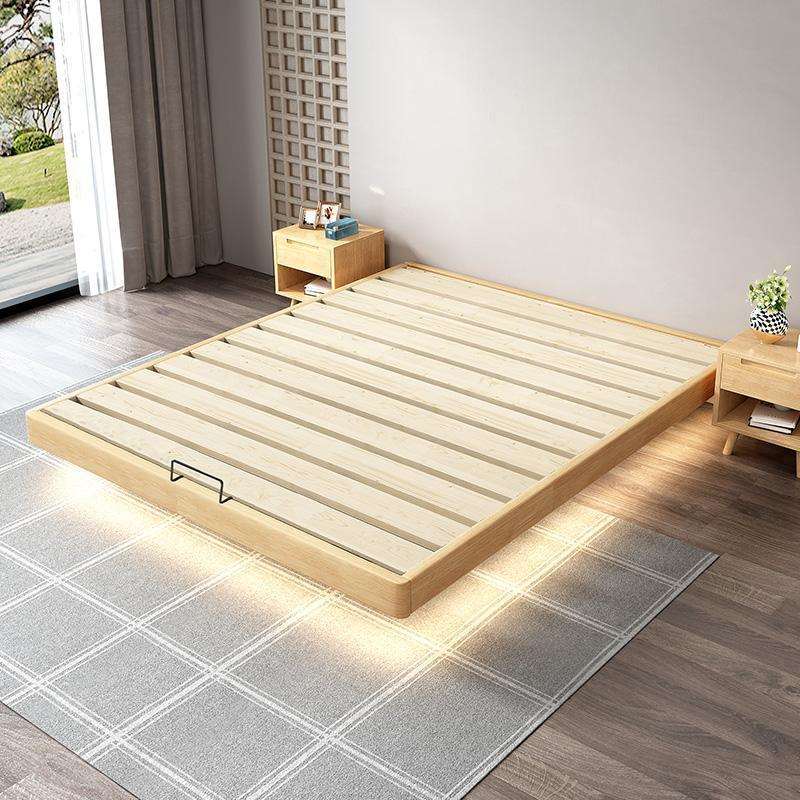 无床头实木悬浮床小户型无靠背排骨架床架可定任意尺寸榻榻米床