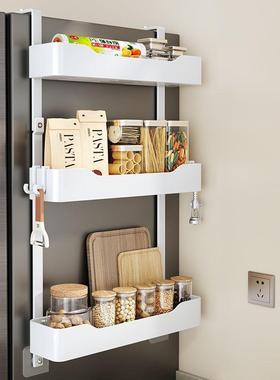 冰箱置物架侧面收纳挂架保鲜膜调料瓶挂壁多功能收纳架免打孔