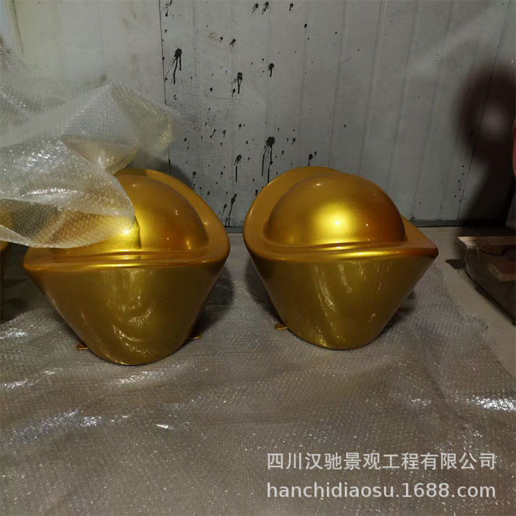 玻璃钢雕塑仿真金元宝存钱罐工艺品商场美陈摆件玻璃钢金元宝