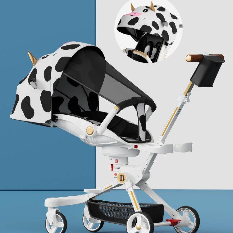 新品遛娃神器平躺婴儿宝宝推车轻便一键可折叠可躺可坐双向带脚踏