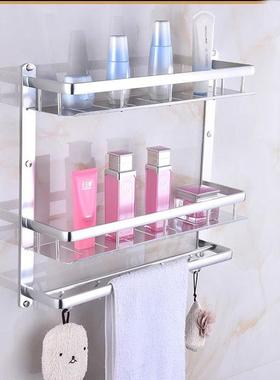 免打孔浴室置物架壁挂亮光卫生间置物架收纳架洗手间毛巾架挂钩