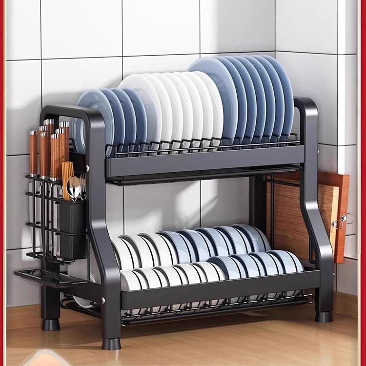 厨房置物架碗碟碗盘收纳架沥水架家用多功能放碗架碗筷收纳盒碗柜