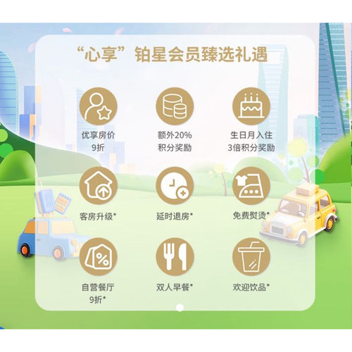 维景中旅酒店心享会香港九龙维景旺角维景睿景带双早铂星五星会员