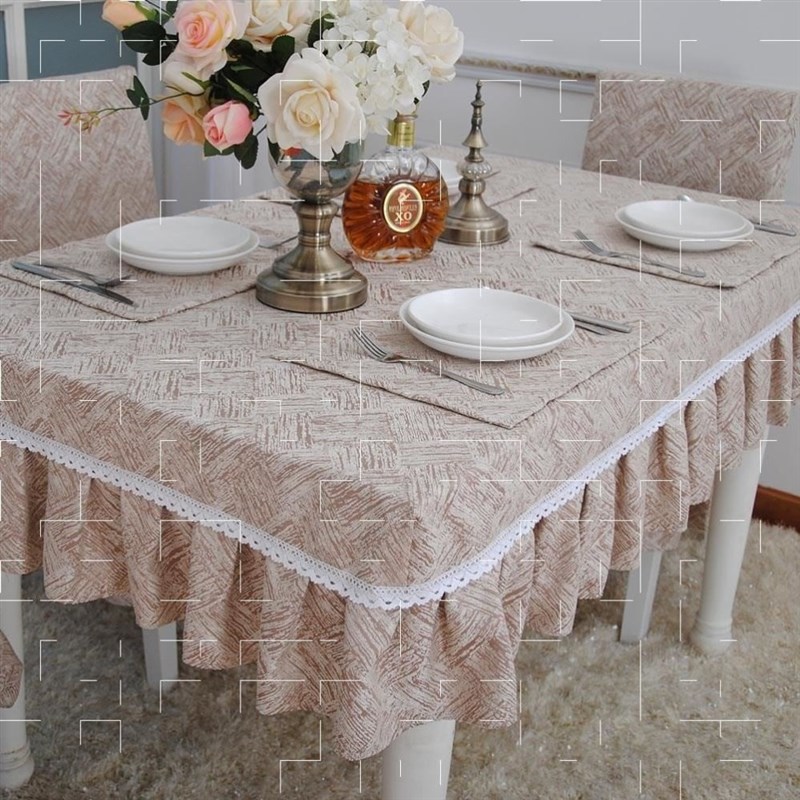 新简约纯色餐桌布饭桌桌套桌罩正方形茶I几套罩咖色台布家用桌布
