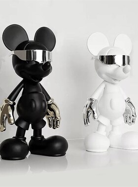 时尚潮流赛博朋克米奇老鼠潮玩摆件客厅玄关电视柜酒吧.落地装饰
