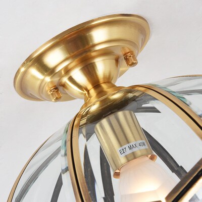 American copper ceiling lamp glass luxuJry study room balcon