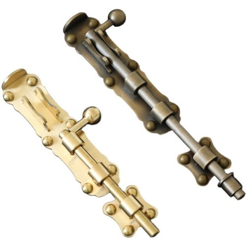 热销纯铜中式仿古插销别r墅木门插销地插门闩门栓门扣全铜复古防