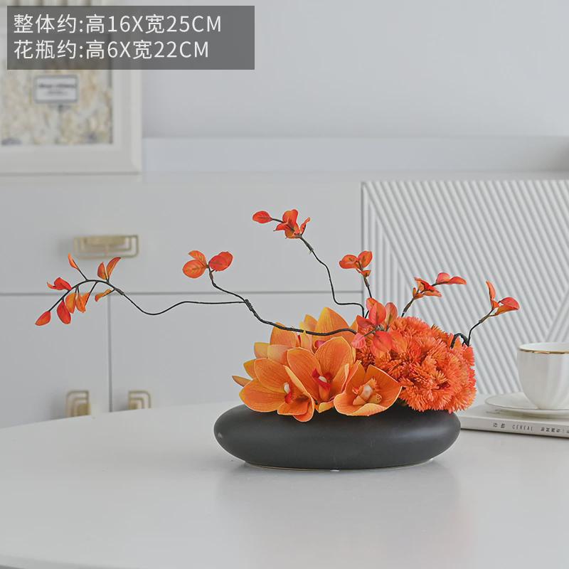 桌桌中式大圆桌h摆摆件花酒店摆设圆形芯创意餐桌转盘花中间装饰