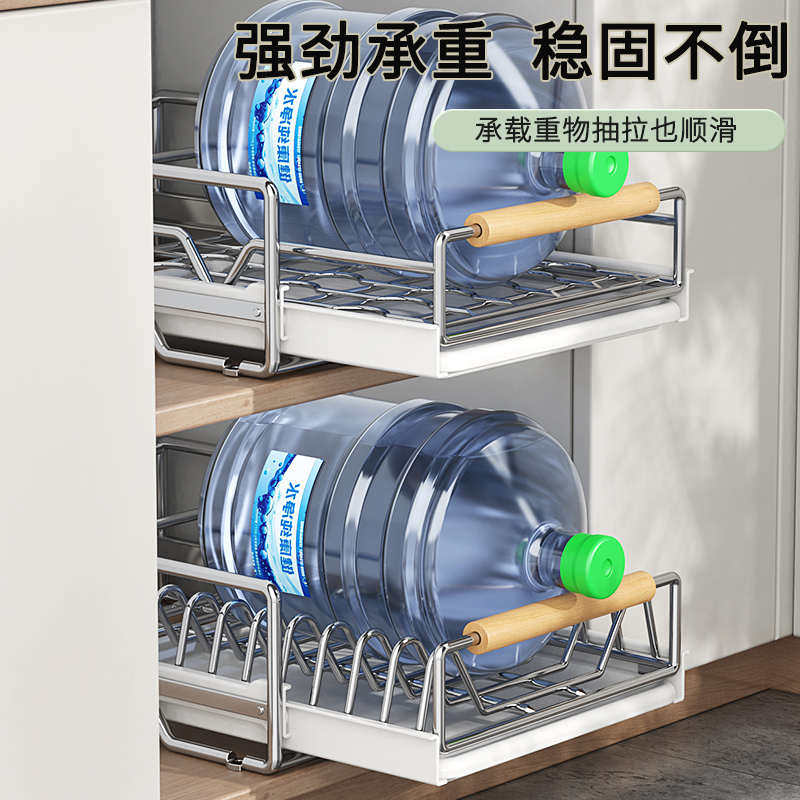 不锈钢碗碟c收纳架厨房柜内抽屉内置沥水碗架分隔放盘子拉篮置物