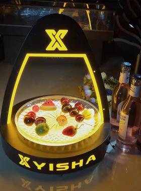 高档吧发果盘架多层果盘酒专光用水果盘高档leNd蛋形吃盘果盘ktv