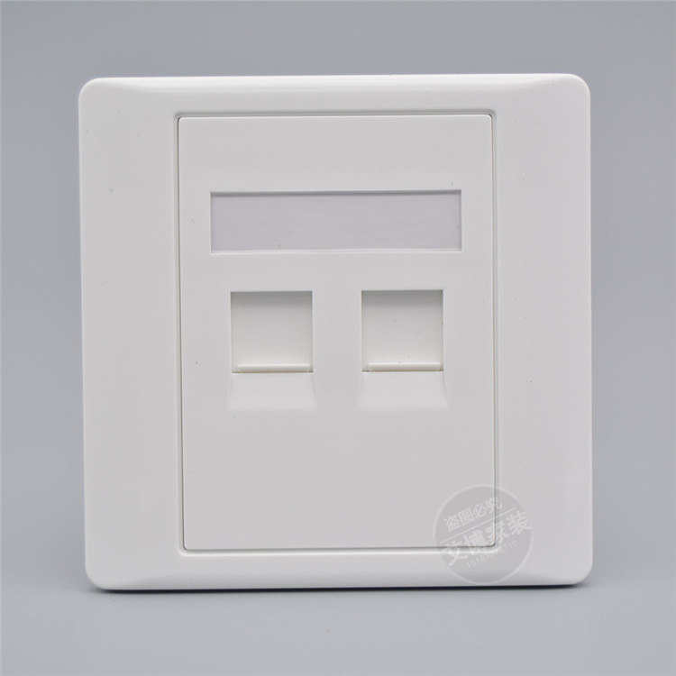 超六类屏蔽网线插座双口电r脑面板含千兆模块二位CAT6A网络口墙插